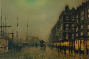 Atkinson Grimshaw Liverpool Quay by Moonlight oil painting on canvas